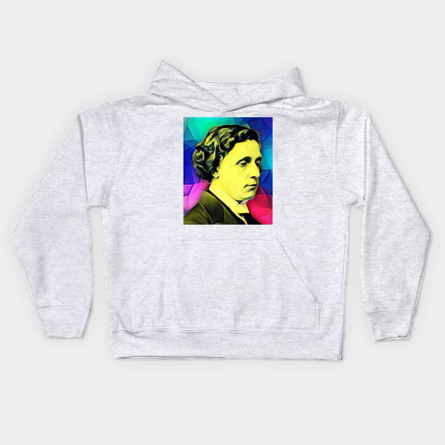 Lewis Carroll Colourful Portrait | Lewis Carroll Artwork 7 Kids Hoodie by JustLit